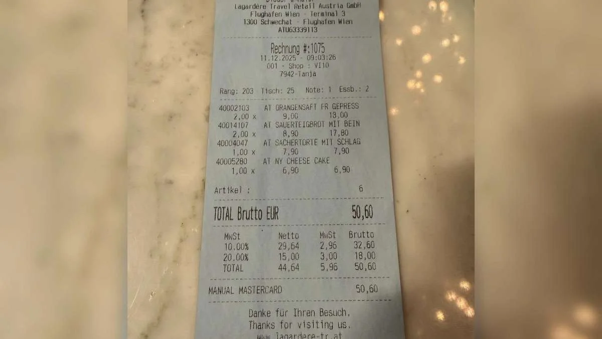 J'ai testé l'Orange Pressée à 9 € à l'aéroport de Vienne : voici la vérité que les touristes oublient